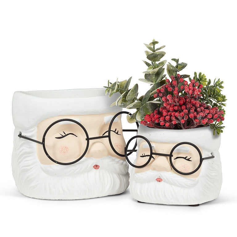 Christmas Carousel Collection - 3" Ceramic Santa Planter