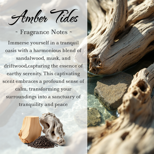 Amber Tides Crystal-Enhanced Oil Diffuser, Car Air Freshener, 8ml