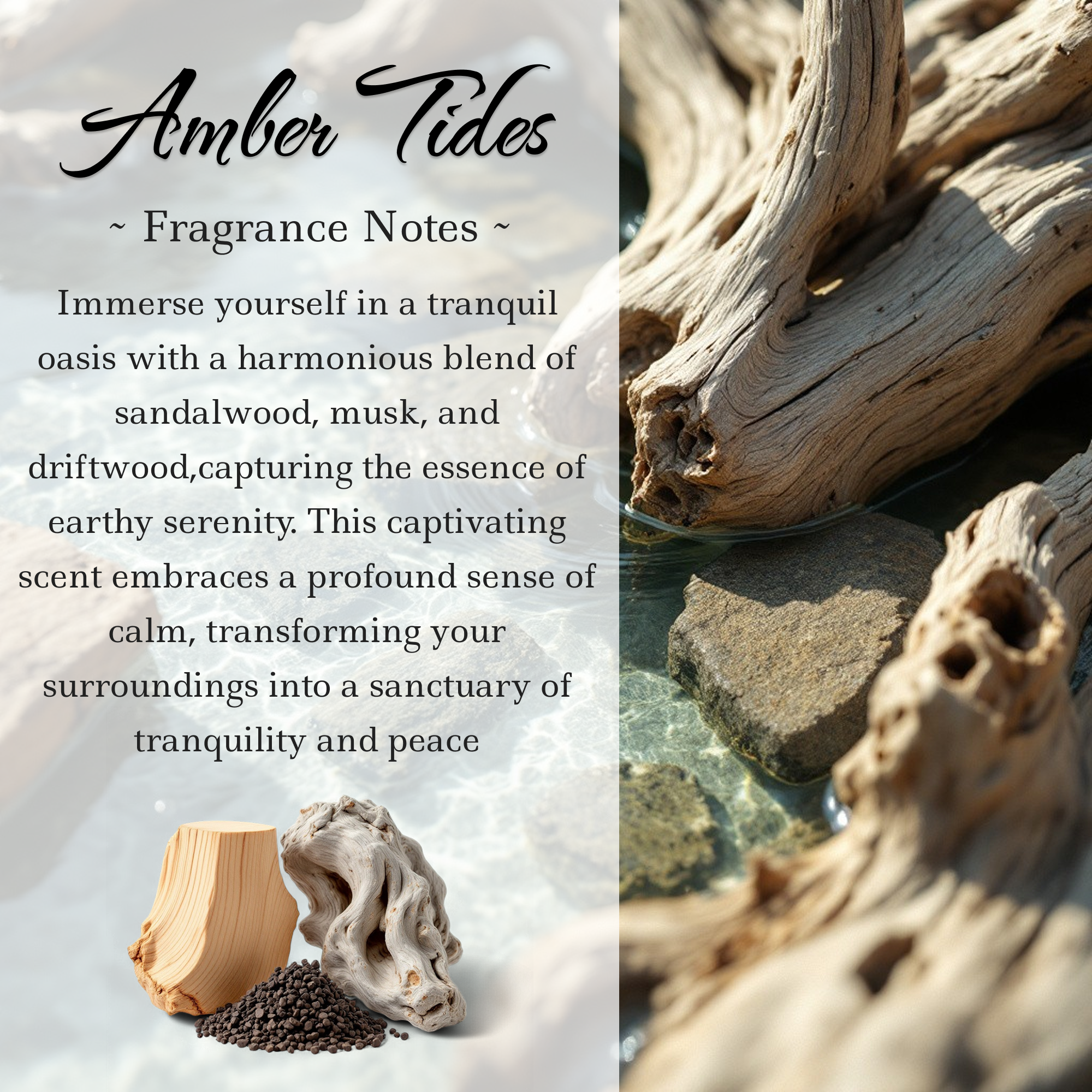 Amber Tides Crystal-Enhanced Reed Oil Diffuser, 100ml