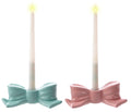 7" Ceramic Bow Taper Candle Holder