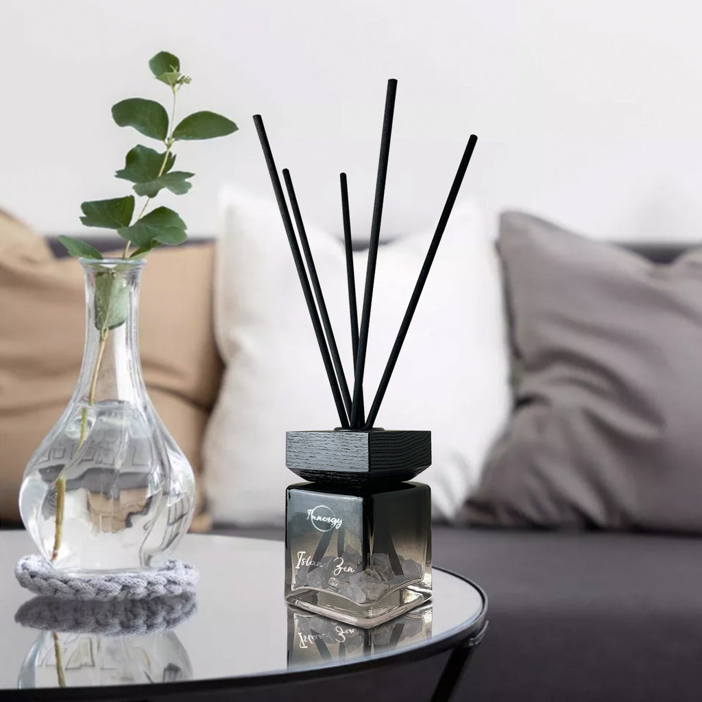 Island Zen Crystal-Enhanced Reed Oil Diffuser, 100ml