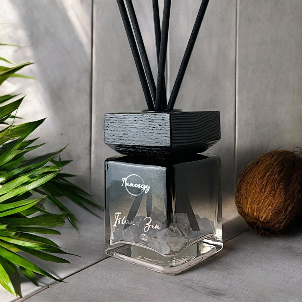 Island Zen Crystal-Enhanced Reed Oil Diffuser, 100ml