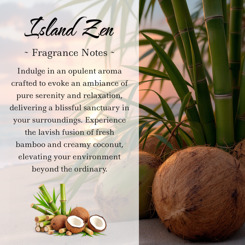 Island Zen Crystal-Enhanced Oil Diffuser, Car Air Freshener, 8ml
