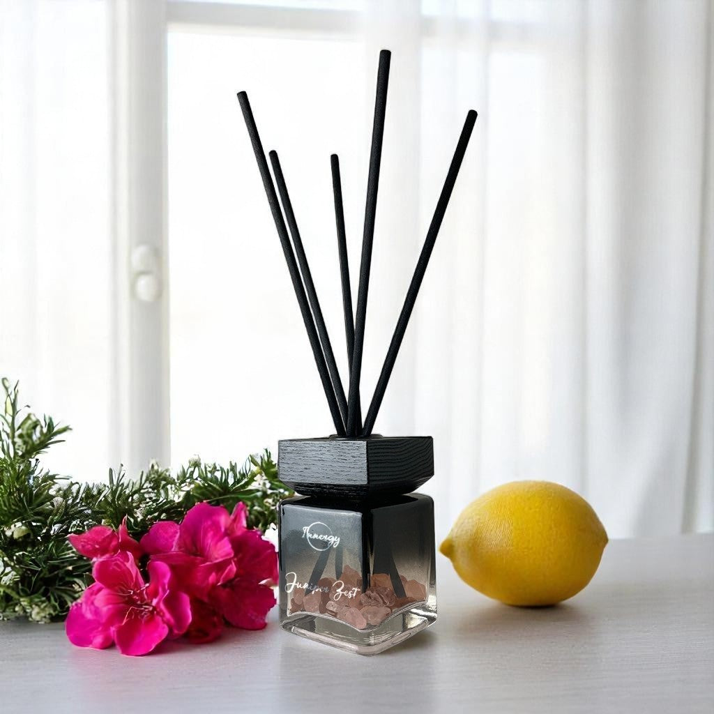 Juniper Zest Crystal-Enhanced Reed Oil Diffuser, 100ml