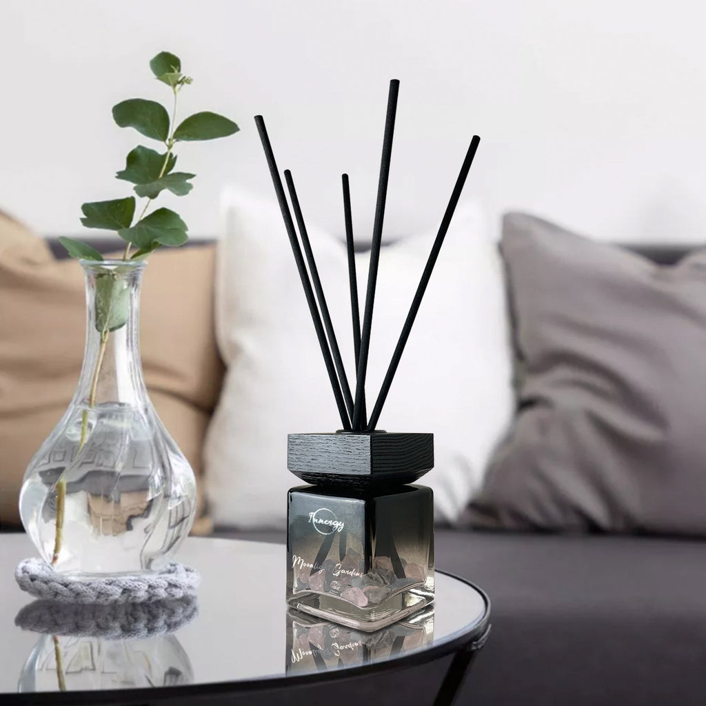 Moonlight Garden Crystal-Enhanced Reed Oil Diffuser, 3oz/100ml