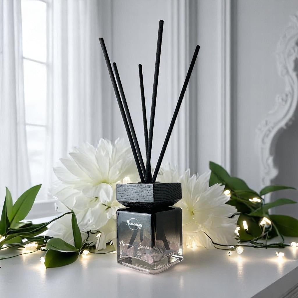 Moonlight Garden Crystal-Enhanced Reed Oil Diffuser, 3oz/100ml
