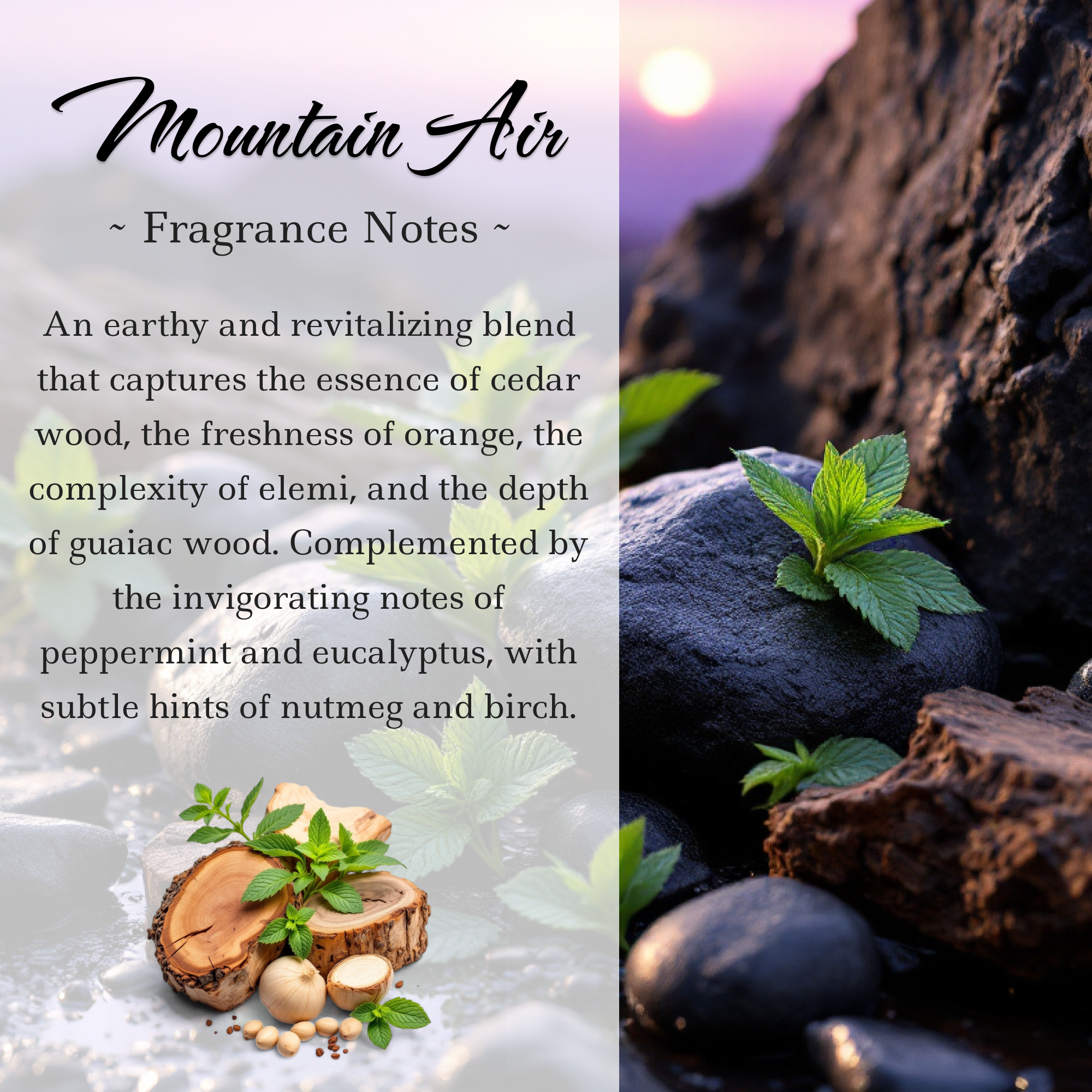 Mountain Air, Premium Coconut-Soy Wax Tea Light Crystal Candle, 1oz