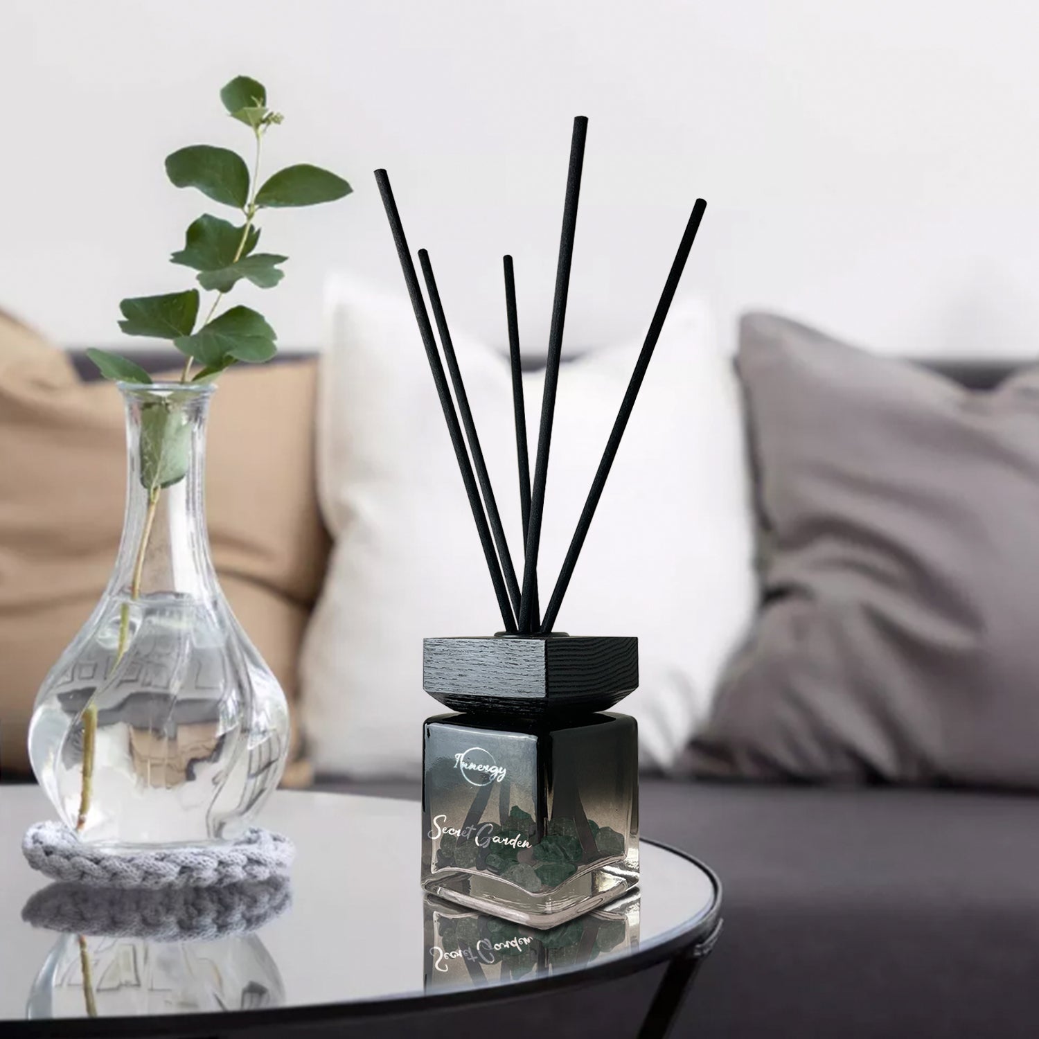 Secret Garden Crystal-Enhanced Reed Oil Diffuser, 100ml