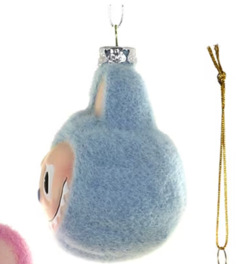 Santa's Sweet Shoppe Collection - 3" GLASS FUZZY MONSTER FACE ORNAMENT