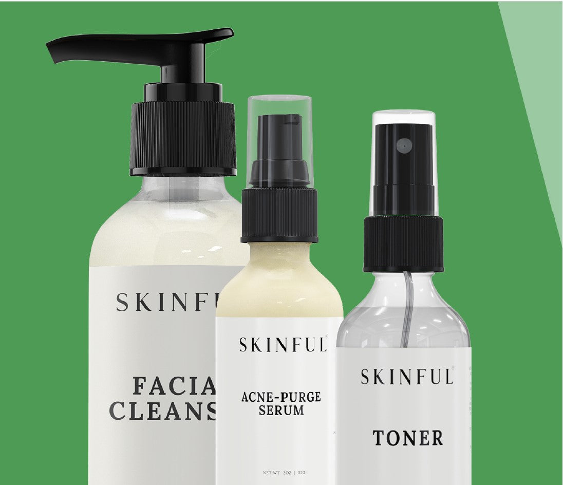 Nighttime Spa Bundle: 1-Skinful Facial Serum + 1-Skinful Facial Toner + 1-Skinful Facial Cleanser