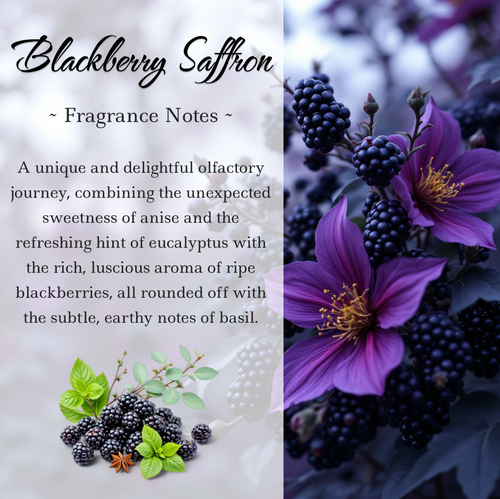 Blackberry Saffron, Premium Coconut-Soy Wax Tea Light Crystal Candle, 1oz