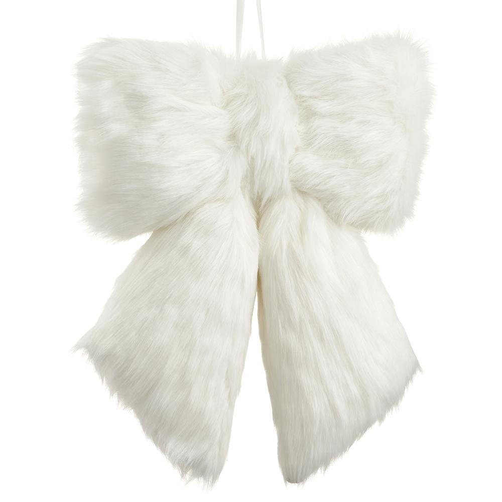 Royal Court Collection - 22.5" Fur Bow -  White