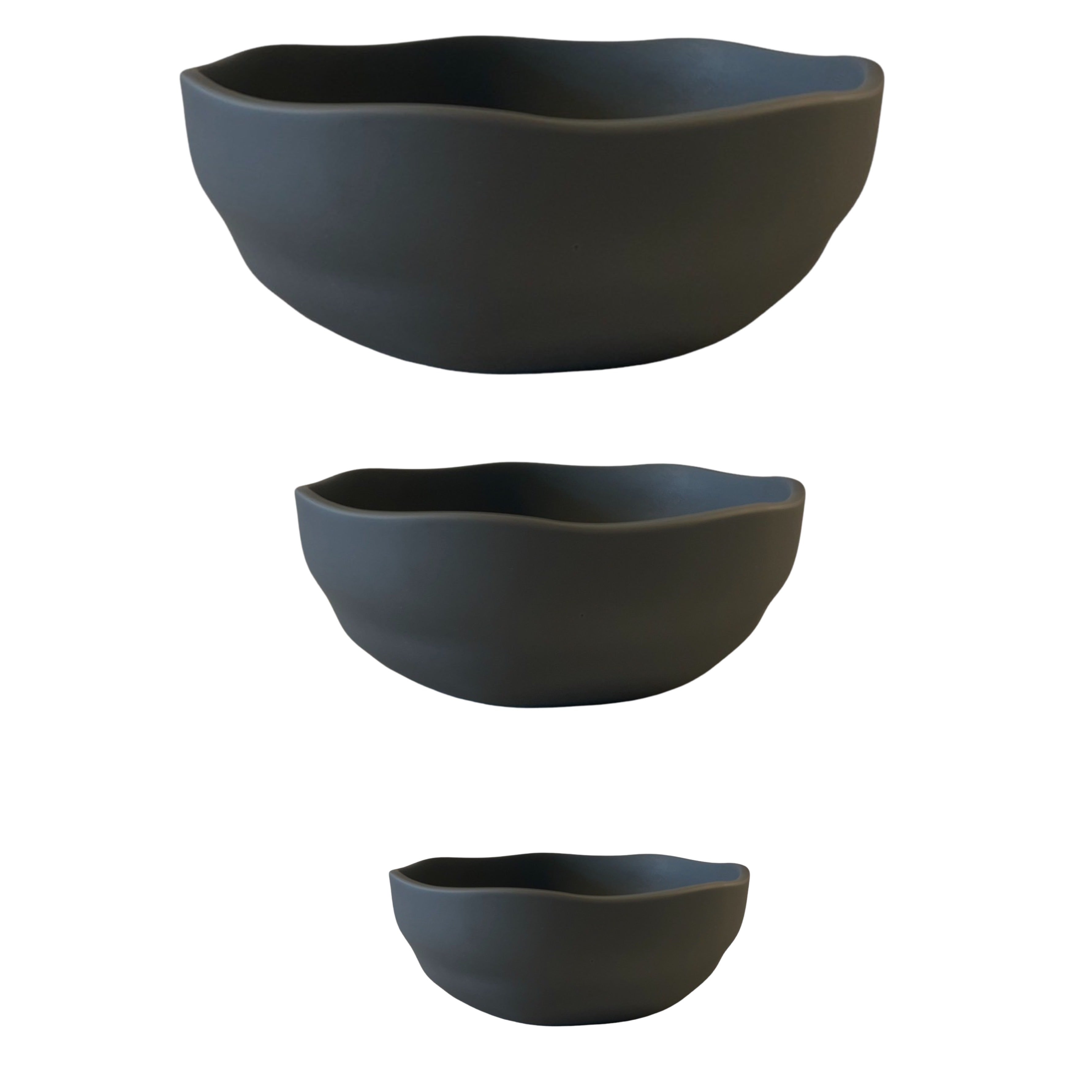 Wavy large, medium, small solid grey