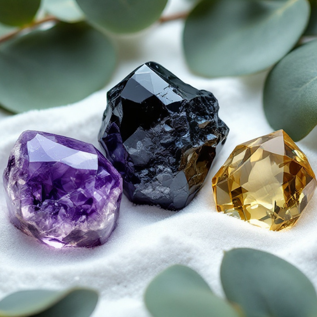 Scorpio Zodiac Crystal-Enhanced Reed Oil Diffuser, Sea Salt & Eucalyptus Scent, 100ml